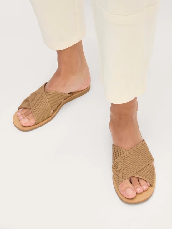 Splendid Shoes - Splendid olive Knit Cross-Band Slide Sandals